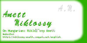 anett miklossy business card